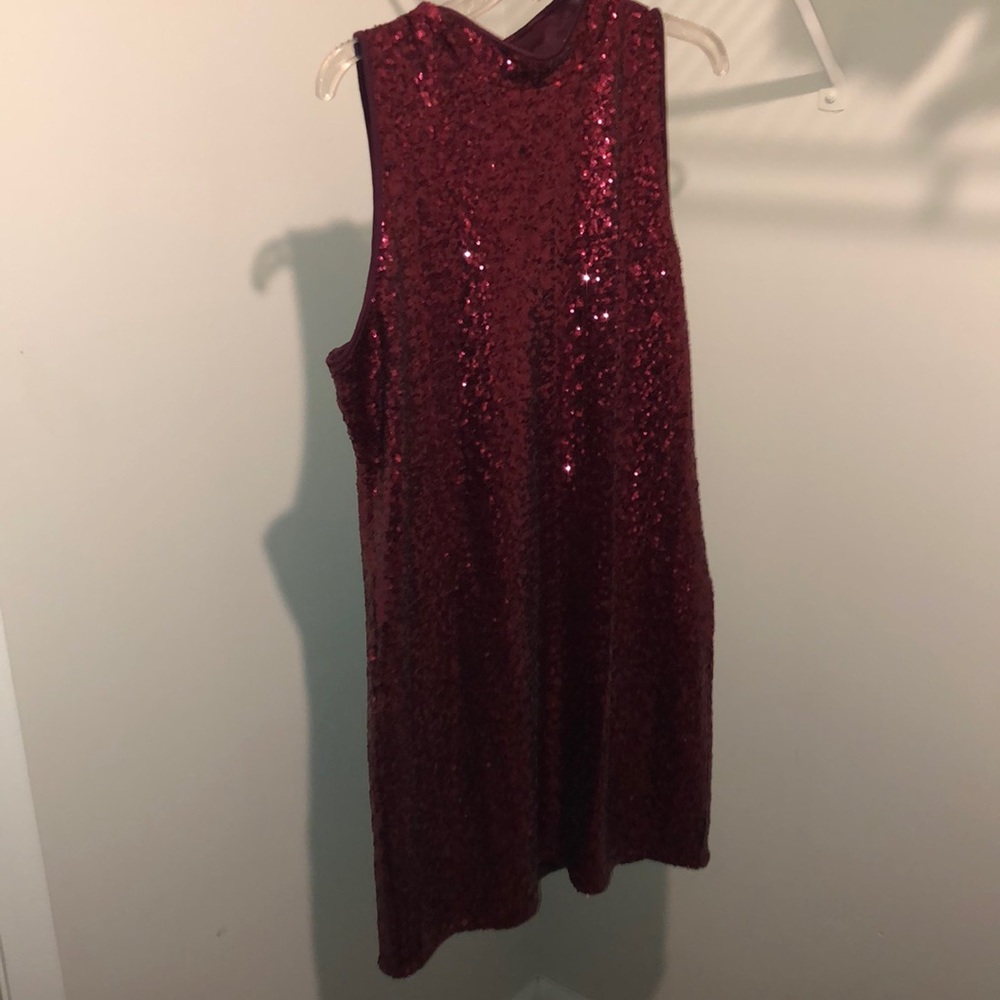 Red sequin dress